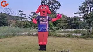 Custom Inflatable Dog Replicas Air Dancer with Wave Hand Air Man Sky Dancer for Advertising