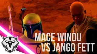 Star Wars Battlefront 2 - Mace Windu vs Jango Fett from Attack of the Clones