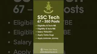 Indian Army SSC Tech 67 Men Recruitment 2026  350 Officer Vacancy  Engineer Army Job
