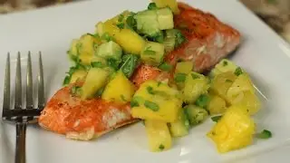 Easy Grilled Salmon with Mango Pineapple Salsa by Rockin Robin