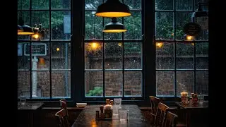 Rainy Day London Pub Ambience | Jazz & Rain Sounds for Study, Work, Relaxation
