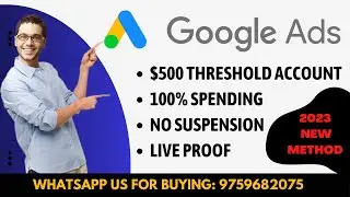 $500 Google Threshold Account Available - Live Proof - No Suspension - 100% Spending - 2023- Buy Dm