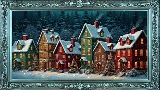 Soft Glow Snowy Village ❄️  Elegant Ambient Frame TV Art 4K