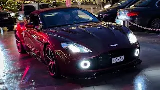 BILLIONAIRE WITH ASTON MARTIN VANQUISH ZAGATO ARRIVING AT HOTEL DE PARIS
