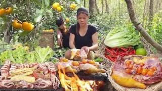 Chicken and egg grill on rock so delicious food, Snail spicy curry & Pork leg soup tasty, +6 video