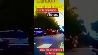Skating old man down the road in slow motion sings,  we built this city #80s #fitness #music #shorts