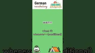 wenn (when; if) | German language