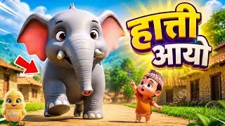 🐘 हात्ती आयो | Nepali Nursery Rhyme for Kids | Cartoon Song