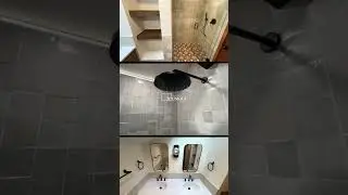 Modern bathroom remodel with unique tiles & matte black fixtures! #UniqueHome #Luxury