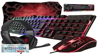 Gaming Keyboard and Mouse and Mouse pad and Gaming Headset Wired LED