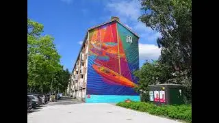 Muurschilderingen in Amsterdam o.a. de Wildemanbuurt, Spinozahof, Van Hallstraat en Zeeburgerdijk