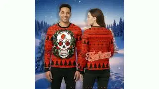 Cleveland Browns Skull Flower Funny Ugly Christmas Sweater Orange Black