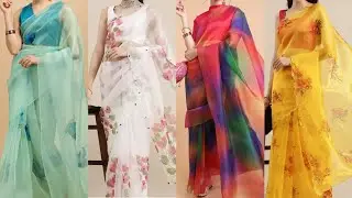 Trendy Organza Saree Designs || Light Weight Saree for College Girls