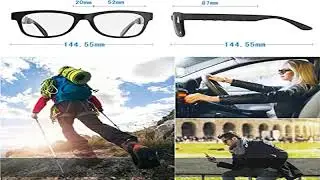 Bone Conduction Glasses with Open-Ear Headphones, Smart Glasses Dual Bluetooth Pairing, Blue Light