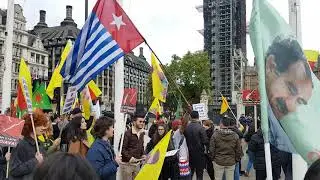 West Papua Militant join protest Rise Up for Rojava 20 October 2019