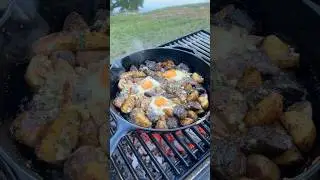 Steak and Eggs with my new Cowboy Butter | Over The Fire Cooking by Derek Wolf