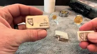 5 oz hand poured silver bar added to the stack