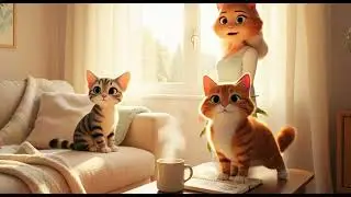 Create a 60 second AI animated video featuring cute AI cats     Characters     Adorable animated cat