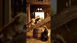 A Barnyard Balance Game 🐱🌾 #shorts #stopmotion #cute  #cat