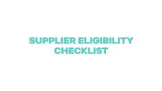 Publishing RFQs on Scale - Step 2 & 3: Standard Bidding Documents & Supplier Eligibility Checklist