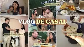 VLOG DE CASAL: dia dos namorados, macarr&atilde;o coreano + tag de casal