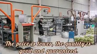 Fully automatic diamond mold PVC double wire chain link fence woven mesh fence making machine