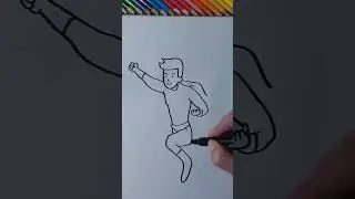 How to draw a easy Superhero #shorts