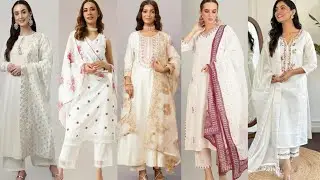 White/off white kurti sets for women #kurtiset #kurtis #fashion #womenclothing