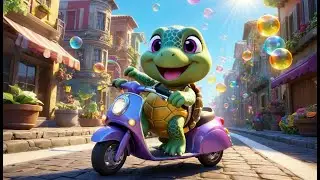 Twinkle Turtle's Magic Scooter | Fun Turtle Song for Kids | Magical Adventure Rhyme