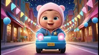 Police Car Lights Show | Fun Vehicles & Learning Nursery Rhyme for Kids | Baby Learning Song