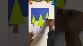 Christmas Tree 🌲Using🔺Triangle#Paper craft#shorts