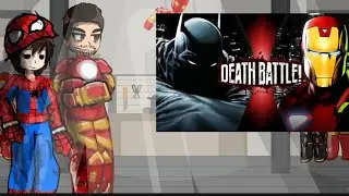Avengers react to iron man vs Batman death battle @deathbattle 