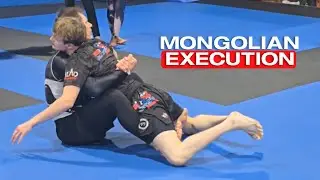 Double under hooks from butterfly guard. Mongolian execution, wrestling up. 