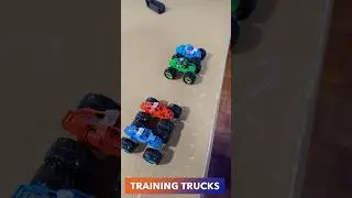 Which Training Truck Wins The Race? #monstertruck #monsterjam
