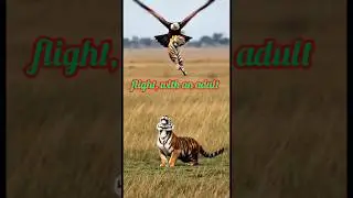 a bald eagle is depicted carrying a tiger cub in flight, #cub #tiger #eagle #short #viralvideo #ai