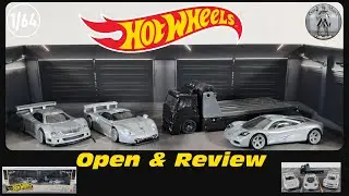 Hot Wheels Premium Silver Pack - Porsche 911 GT1, McLaren F1, Mercedes Benz CLK GTR, Open & Review