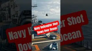Aircraft Carrier Gun Shoots Down helicopter Over Ocean #shorts  #militaryaircraft