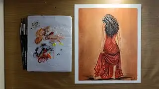 Human Figure | woman | Silhouette Effect | acrylic painting | tutorial for beginners