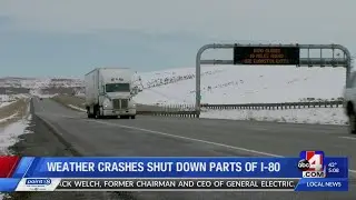 Weather crashes shut down parts of I-80