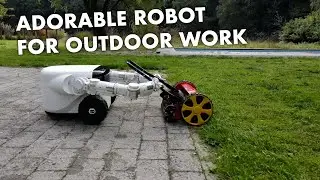 This friendly-looking robot will help you with yardwork