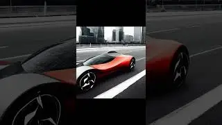 Futuristic orange car - generative ai
