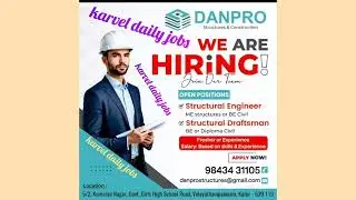 DANPRO Structures & Construction job vacancy#karur#civil#Structural Engineer#ME structures# BECivil#