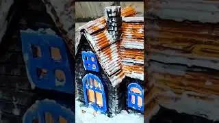 Winter house best diy #diy #cardborddiy #craft #diydecor #winterhouse #diyhouse