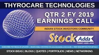 Thyrocare Technologies Ltd Investors Conference Call Qtr2 FY19