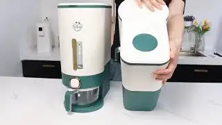 &ldquo;Modern Airtight Food Dispenser for Kitchen | Smart Grain Storage Container with Measuring Cup&rdquo;