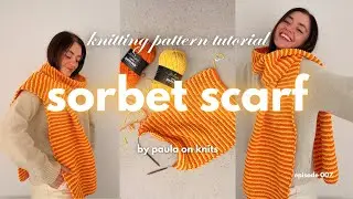 The Sorbet Scarf 🍋 Easy Beginner Knitting Tutorial | Free Pattern