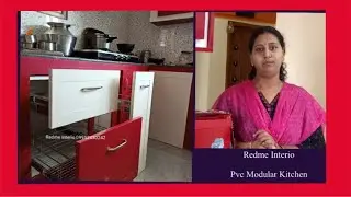 Red & White Color PVC Kitchen | Is PVC Kitchen Look Like Plywood ?