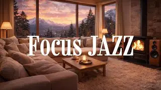 Jazz for Focus, Work & Study ❄️ Cozy Fireplace