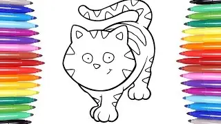 Animals Coloring Pages | Learn How to Color a Cat | Colouring Videos for Kids