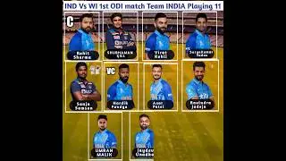 India Vs West Indies ODI Match Playing 11 By Sports Wala #indvswi #cricketlovers #odi #playing11